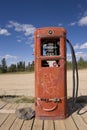 Rusty abandoned gas pump, Boundary