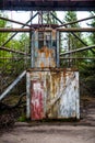 Rusty abandoned lift to the top of duga in Pripyat Royalty Free Stock Photo