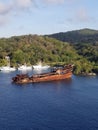 Rusty Abandoned ship near Honduras Royalty Free Stock Photo