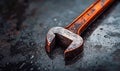 Rusty Adjustable Wrench Royalty Free Stock Photo