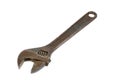 Rusty adjustable wrench on white background Royalty Free Stock Photo