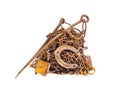 Rusty and aged metal iron scrap isolated Royalty Free Stock Photo