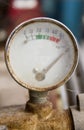 Rusty Air compressor meter Royalty Free Stock Photo