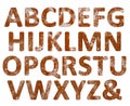 Rust English alphabet set isolated