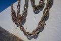 Rusty anchor chains Royalty Free Stock Photo