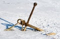 Rusty anchor in ice Royalty Free Stock Photo