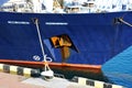 Anchor on ship hull Royalty Free Stock Photo