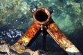 Rusty anchor by the sea