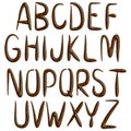 Rusty ancient bevel font.Vector alphabet.