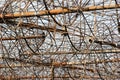 Rusty antennas of an old abandoned radio telescope