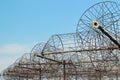 Rusty antennas of an old abandoned radio telescope