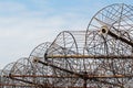 Rusty antennas of an old abandoned radio telescope