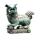 Rusty Asian Guardian lion statue Royalty Free Stock Photo