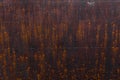Rusty background. Old rusty metal sheet. Red rusted wall of the garage. Brown background. Royalty Free Stock Photo