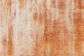 Rusty background. Old rusty metal sheet. Light brown with streaks of a rusty wall of the garage. Brown Grunge texture. Royalty Free Stock Photo