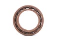 Rusty ball bearing on a white background