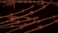 The Rusty barbed wire for security or war concept 3d Rendering