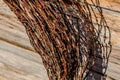 Rusty barn yard farm barbwire Royalty Free Stock Photo