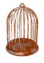 Rust birdcage emptied rustic prison
