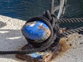 rusty bitt in the harbor of Ibiza on a sunny day Royalty Free Stock Photo