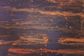 Rusty blank old grunge oxidized metal sheet  surface as dark texture background with many orange rust Royalty Free Stock Photo