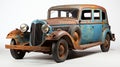 Rusty Blue Car Sculpted In The Style Of Bertil Nilsson Royalty Free Stock Photo
