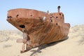 Rusty boat on the Aral Sea