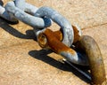 Rusty boat chain Royalty Free Stock Photo