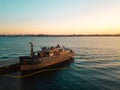 Rusty boat at sunset Royalty Free Stock Photo