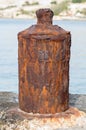 Rusty bollard at Ta` Xbiex in Malta. Royalty Free Stock Photo