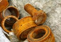 Rusty bolt and bearings Royalty Free Stock Photo