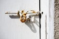 Rusty bolt on door