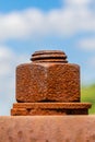 Rusty Bolt in a Metal Plate Royalty Free Stock Photo