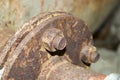 Rusty bolt with nut Royalty Free Stock Photo