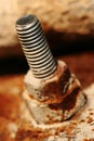 Rusty bolt of old construction Royalty Free Stock Photo