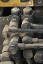 Rusty bolts and nuts of pipeline Royalty Free Stock Photo