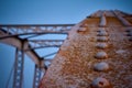 rusty brace of a metal bridge Royalty Free Stock Photo