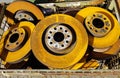 Rusty brake discs Royalty Free Stock Photo