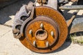 Rusty Brake Rotor in a Junkyard I