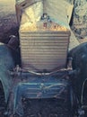 Rusty broken down Abandoned Vintage Rolls Royce car at Jagdalpur Bastar Royalty Free Stock Photo