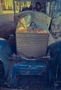 Rusty broken down Abandoned Vintage Rolls Royce car at Jagdalpur Bastar Chhattisgarh