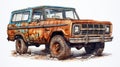 Rusty Bronco: Realistic Watercolor Painting Of Supernatural Creatures