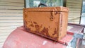 Rusty Brown Toolbox with Latches Royalty Free Stock Photo