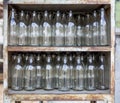 Collection of bottles for drawing samples in a chemical plant