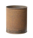 Rusty can metal corrugated canister