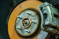 Rusty Car Disc Brake Royalty Free Stock Photo