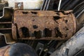 Rusty car parts.