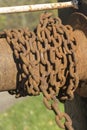 Rusty chain on canal lock gear