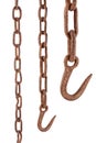 Rusty chain and hook Royalty Free Stock Photo