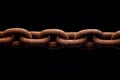 Rusty chain isolated on black background Royalty Free Stock Photo